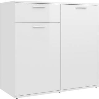 Skænk 160X36X75 Cm Konstrueret Træ - 80 cm / Hvid højglans