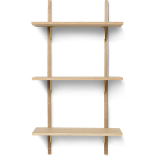 Ferm Living Sector Tripple Narrow Hylde 54x102 Cm /messing - Væghylder efinér Eg - 1103392852