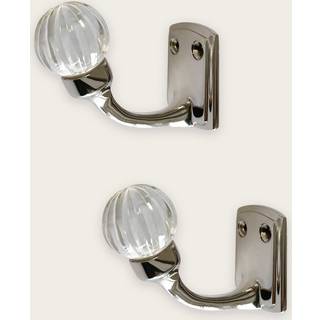Laura Ashley Laura Ashley Chrome Vivien Glass Hook Pair