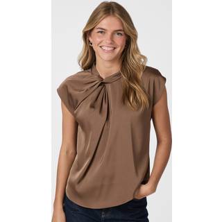 Neo Noir Top - Fleur Drapy Satin - Dusty Brown