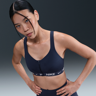 Nike Indy High Support-sports-bh med polstret lynlås til kvinder - blå - XS