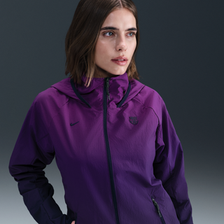 Vævet FC Barcelona AWF-Nike-fodboldjakke til kvinder - lilla - XS (EU 32-34)