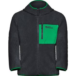 Jack Wolfskin Kid's Ice Curl Hood Jacket Fleecejakke Børn størrelse 104 farve sort