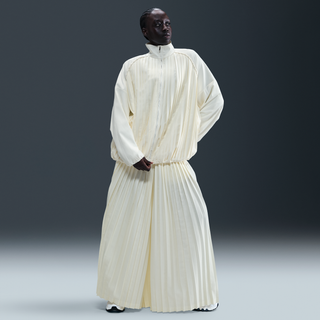 Nike -kollektionen-træningsbukser med plissering og mellemhøj talje til kvinder - hvid - L (EU 44-46)