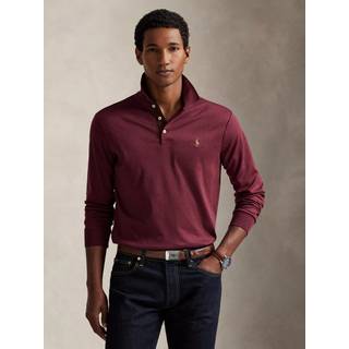 Polo Ralph Lauren Pima Cotton Custom Slim Fit LS Polo Spring Wine Heat