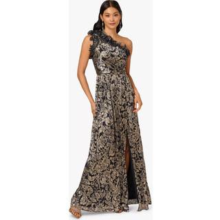 Adrianna Papell Adrianna Papell Blue One Shoulder Crinkle Gown - 40