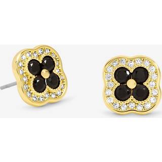 Jon Richard Jon Richard Gold Tone Crystal and Jet Clover Studs Earrings