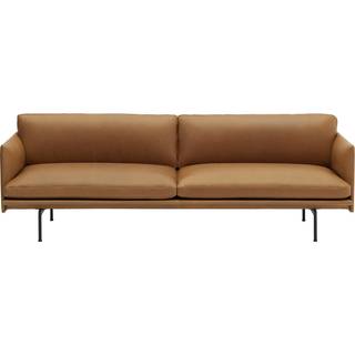 Muuto Outline 3-personers Sofa Læder/Cognac/Sort
