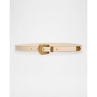 Valentino Garavani Leather belt - white - 65CM