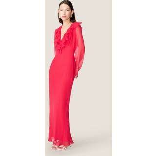 Omnes Omnes Yvette Chiffon Kjole med V-hals og Flæseærmer - 40