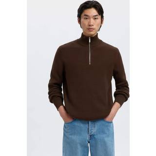 Selected Dane LS Structure Knit Kalf Zip Demitasse