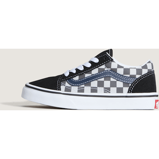 Vans - Kids Old Skool V Checkerboard Shoes (4-8 years), Blue, Size: 34 - Blue - 34