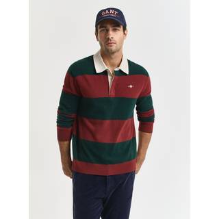 GANT Herre Stribet Rugger sweater af ekstra fin lammeuld (L) TARTAN Grøn