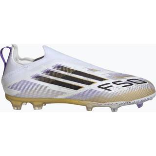 F50 Elite Laceless Firm Ground Kids støvler - Cloud White / Core Black / Gold Metallic - 30 1/2