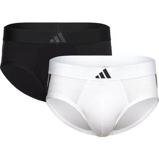 adidas 2-pak Active Flex Cotton 3 Stripes Brief - White/Black - X-Large