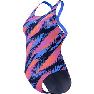 Speedo Women's Allover Digital Powerback Badedragt Damer størrelse 34 farve blå