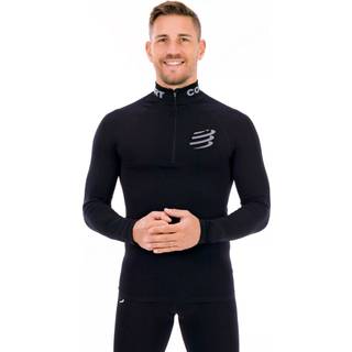 Compressport 3D Thermo Half Zip L/S Top Løbeshirt størrelse XL/XXL farve sort