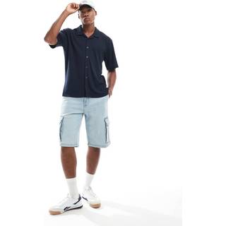 Threadbare Threadbare Relaxed Fit Textured Mix Kortærmet Skjorter - small