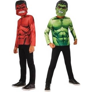 Marvel Hulk tosidet top med to masker – kostume 7–8 år / 128 cm