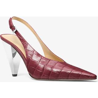 MK Electra Crocodile Embossed Leather Slingback Pump - Red - Michael Kors - EU 36