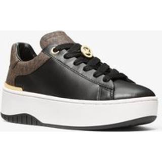 MK Dottie Leather and Signature Logo Trainers - Brown - Michael Kors - EU 35.5