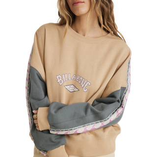 Billabong Women's The Way Back Crew Sweatere Damer størrelse S farve beige