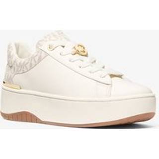 MK Dottie Leather and Signature Logo Trainers - Natural - Michael Kors - EU 36