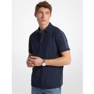 MK Logo Cotton Polo Shirt - Blue - Michael Kors - XXL