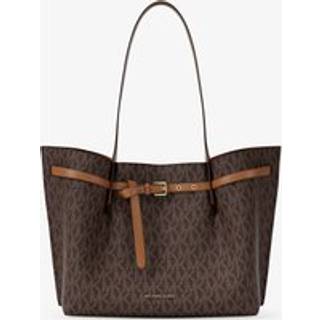 MK Emilia Large Signature Logo Tote Bag - Brown - Michael Kors - ONE SIZE
