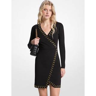 MK Studded Wrap Dress - Black - Michael Kors - L