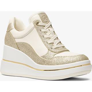 MK Emmy Signature Logo and Leather Wedge Trainer - Gold - Michael Kors - EU 39