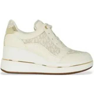 MK Emmy Signature Logo and Leather Wedge Trainer - Natural - Michael Kors - EU 37