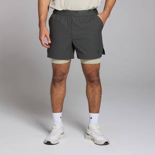 MP Tempo 2 in 1 Graphic Shorts til mænd – Washed black - S - Sort