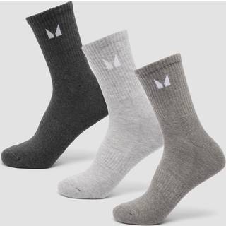 MP Unisex Crew Socks (3 Pack) - Grey - UK 2-5 - Grå