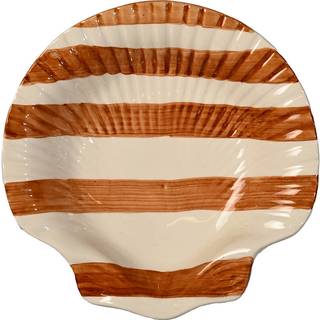 Byon Armona Stripe tallerken 23,5x23,5 cm Lysbrun-hvid