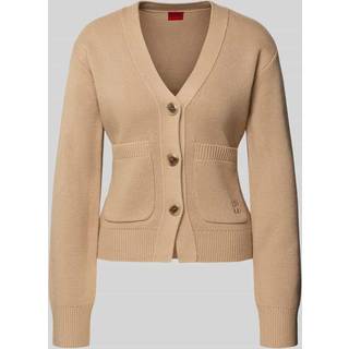 Cardigan i uldblanding med broderet logo