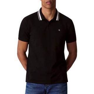 monogram Pique Tipped Classic Polo Shirt - Black - M