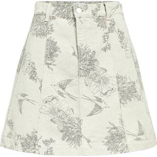 Printet Denimnederdel