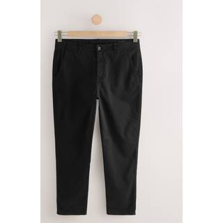 Next Black Regular Tapered Fit Textured Chino Trousers