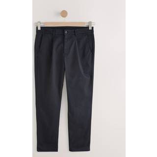 Next Navy Slim Fit Lightweight Pleated Stretch Chino Trousers