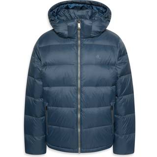 Hooded Down Puffer Jacket - Blue - S