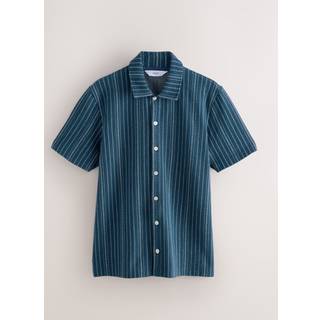 Next Blue/White Textured Stripe Jersey Shirt