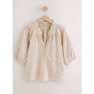 Next Natural Embroidered Paisley Stripe Blouse