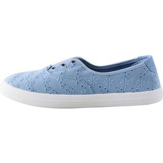 Next Blue Embroidered Laceless Canvas Slip On Trainers