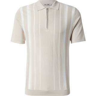 ONLY & SONS Wyler Regular Fit Zip Polo Knit Silver Lining