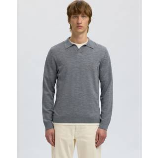 100% Merinould Strikket Poloshirt