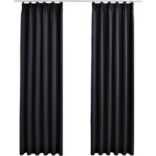 Mørklægningsgardiner Med Kroge - Sort / 140 x 225 cm