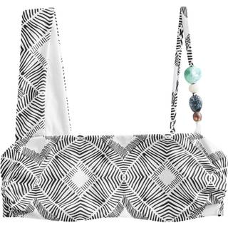 Next Black/Cream Aztec Asymmetric Bead Bikini Top