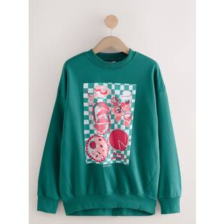 Next Teal Blue Artist Editions Alex Palmer x Fun Picnic Graphic Print Sweatshirt