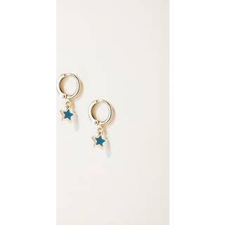Fat Face FatFace Teal Blue Enamel Star Drop Earrings